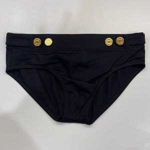 charlie by mz Black Grecian Coin Square Cut Brief Size Small
